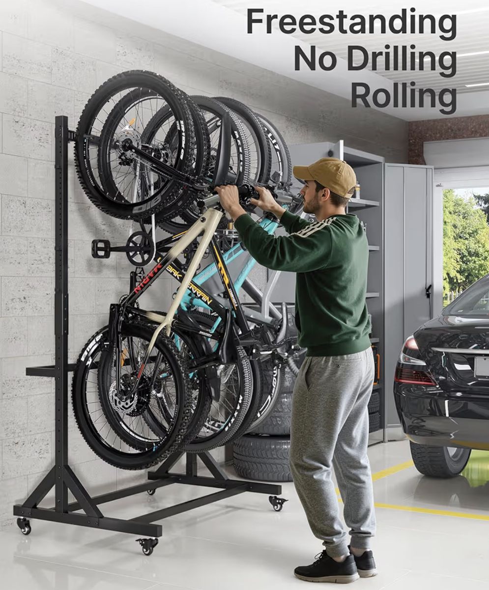 Montek free-standing rolling heavy duty bike rack