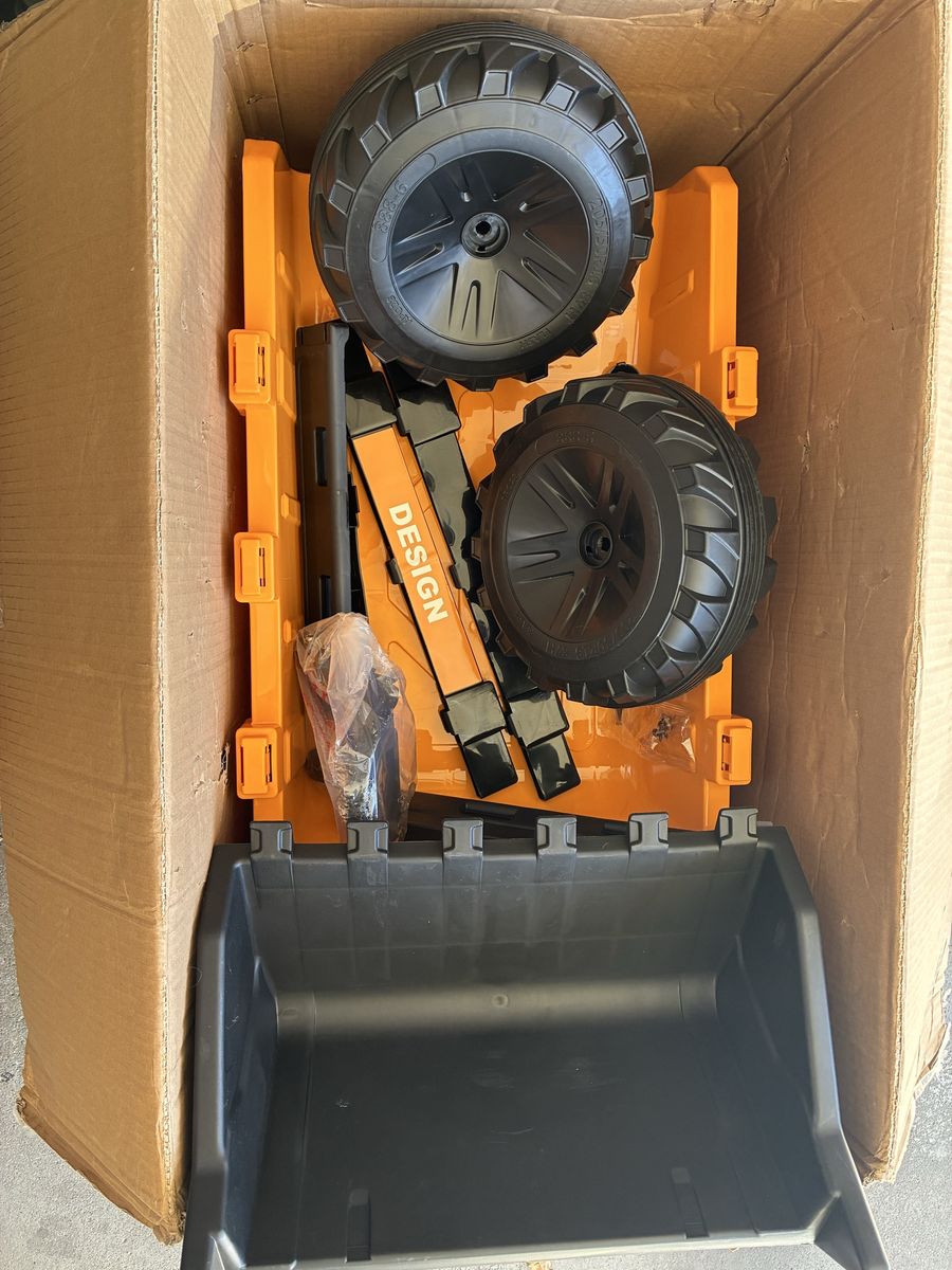 Unassembled Orange and black for a Ride-On Toy Vehicle Parts in Box trailer only 