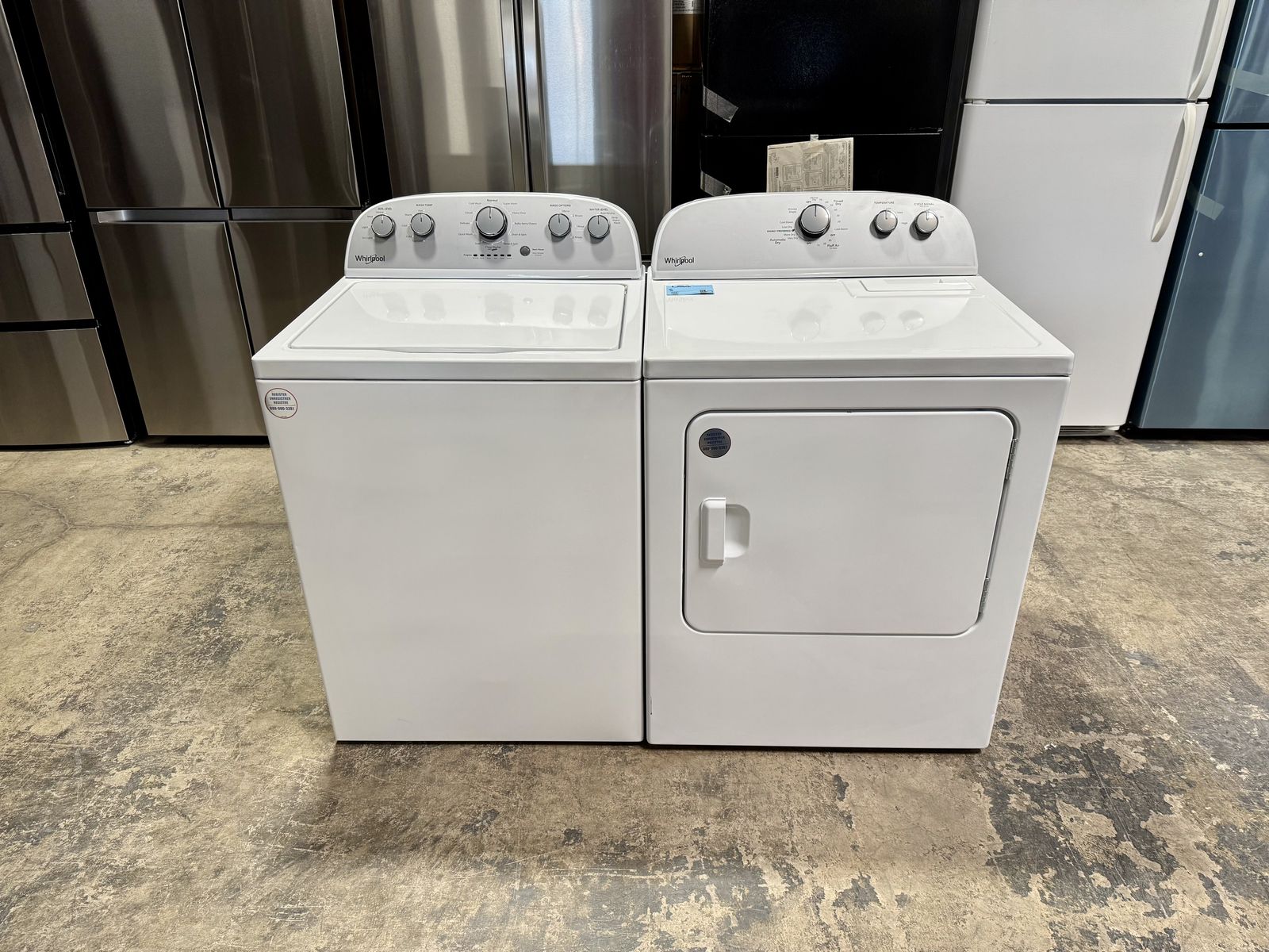 WHIRLPOOL WASHER AND DRYER SET WITH WARRANTY