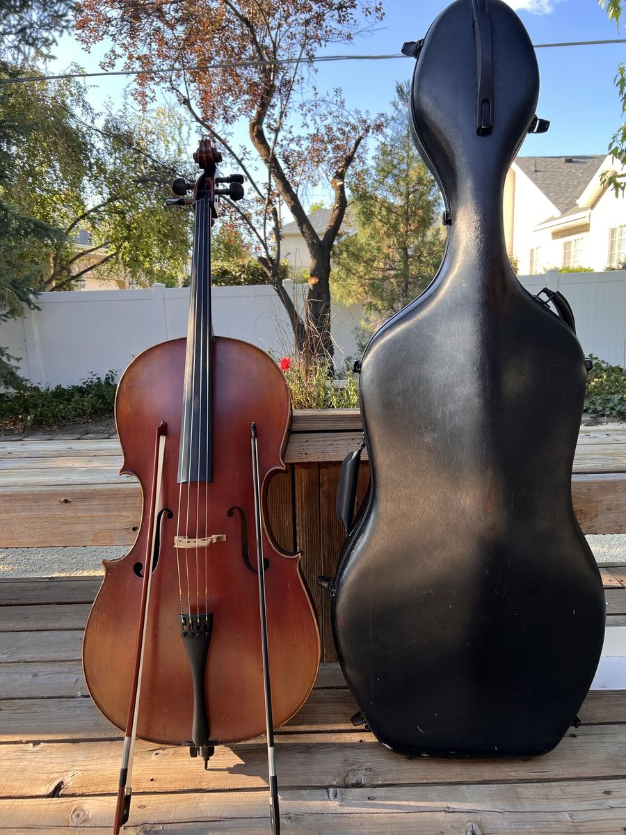 Full-Size Cello with Hard Case and 2 Bows - High Quality Student or Intermediate Musical Instrument
