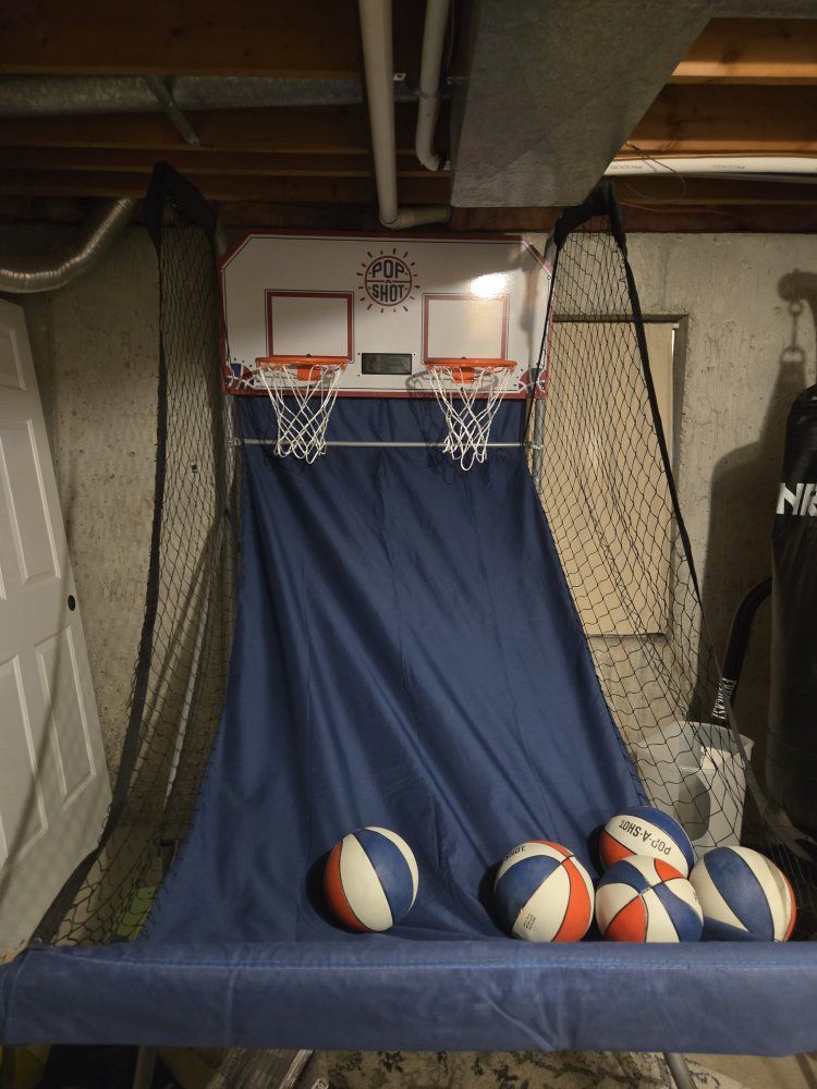 Pop-A-Shot Arcade Basketball Game - Dual Hoops, Electronic Scoring, Includes 5 Mini Basketballs