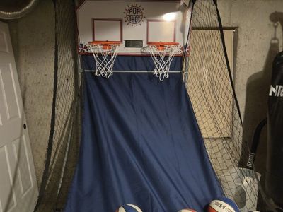 Pop-A-Shot Arcade Basketball Game - Dual Hoops, Electronic Scoring, Includes 5 Mini Basketballs