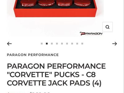 Paragon Performance C8 Corvette Jack Pads Pucks Set of 4 with Spanner Wrenches