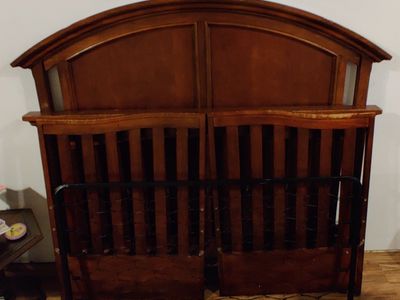 Dark Wood Crib / Toddler Bed Frame (Convertible)