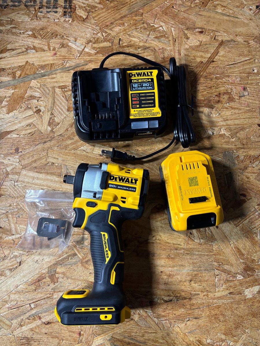 Atomic 20v max cordless brushless 1/2in variable speed impact wrench with battery and charger