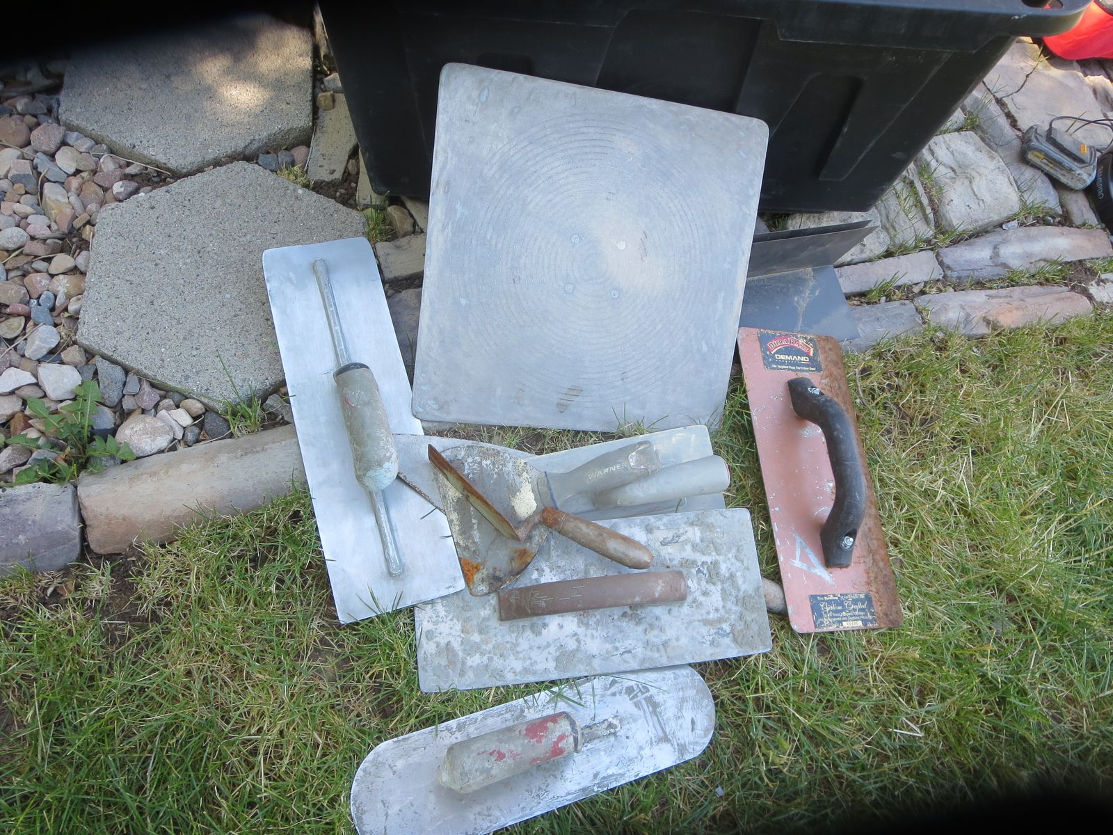 Concrete Finishing Trowel Set with Dolly - Various Sizes and Types for Masonry Work