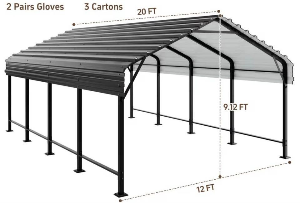 12x20 Metal Carport New In Box
