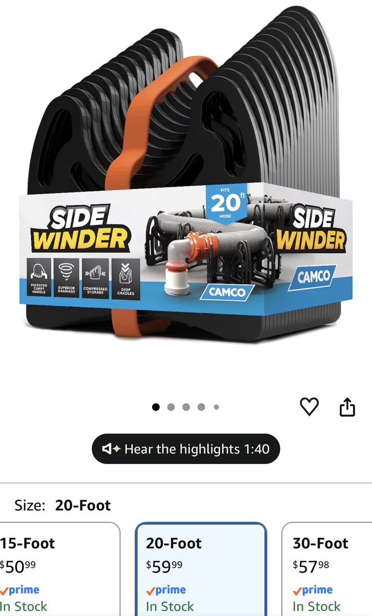 Camco sidewinder rv sewer hose support