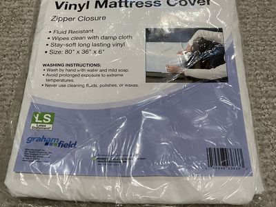 Grafco Graham-Field Brand Vinyl Mattress Cover Zipper Closure 80" x 36" x 6" NEW