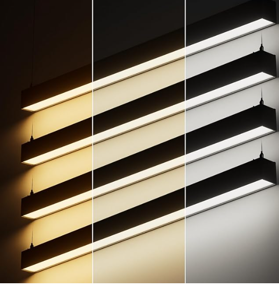 LEONLITE 4FT Linkable LED Linear Light, 4 pack, black
