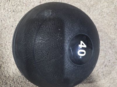 40lb Slam Ball / Medicine Ball - Black, Textured Grip, Heavy Duty Fitness