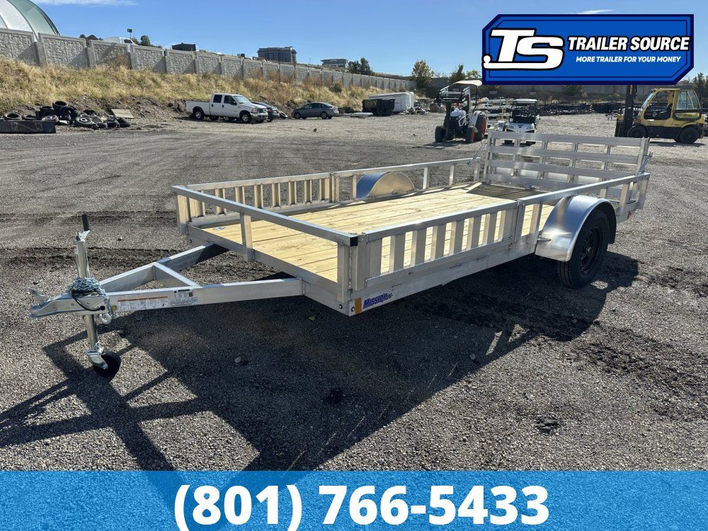 7x14 Alcom Mission WR 2.0 Aluminum Trailer -  Interior - 3.5K GVWR - Bi-Fold Gate, Side Ramps