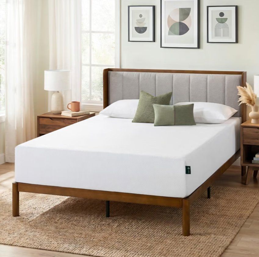 Zinus 12 Inch Queen Green Tea Cooling Memory Foam Mattress, Medium Feel Refreshing & Cooling Sleep