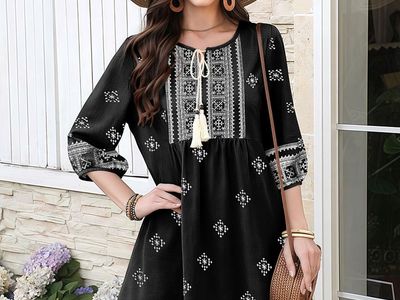 Size M Guness black boho dress. New!