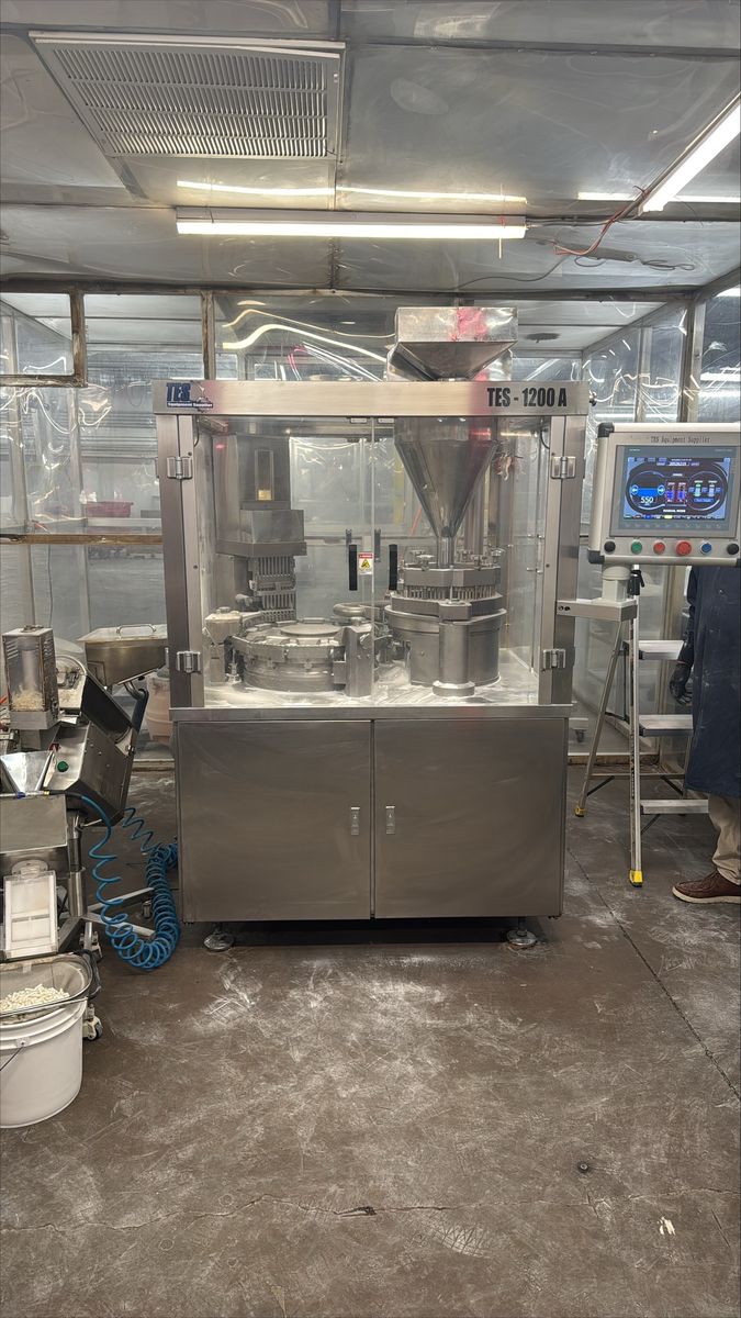 2018 TES 1200A Automatic Capsule Filler – 72,000 Caps/Hour