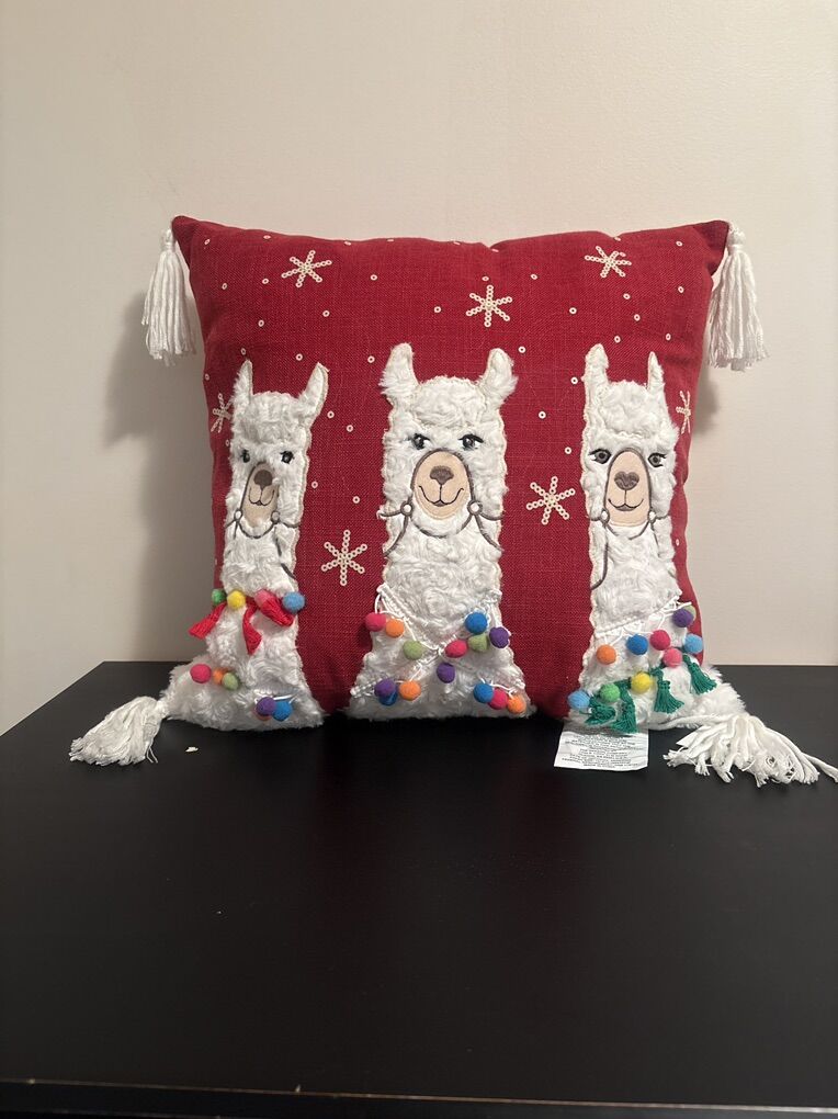 Llama Holiday Pillow