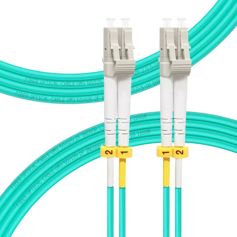 LC to LC Fiber Patch Cable OM3 3M/10ft - RCA-F3M-CBL-01-8 PK