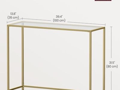 Gold Glass Console Table (39.4 in)