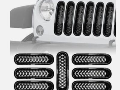 Jeep Wrangler JK black grill inserts
