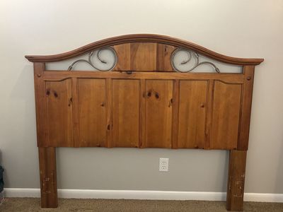 Solid Wood Queen Headboard & Box Springs