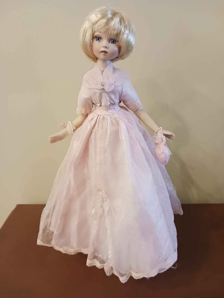 Ceramic doll in ballgown