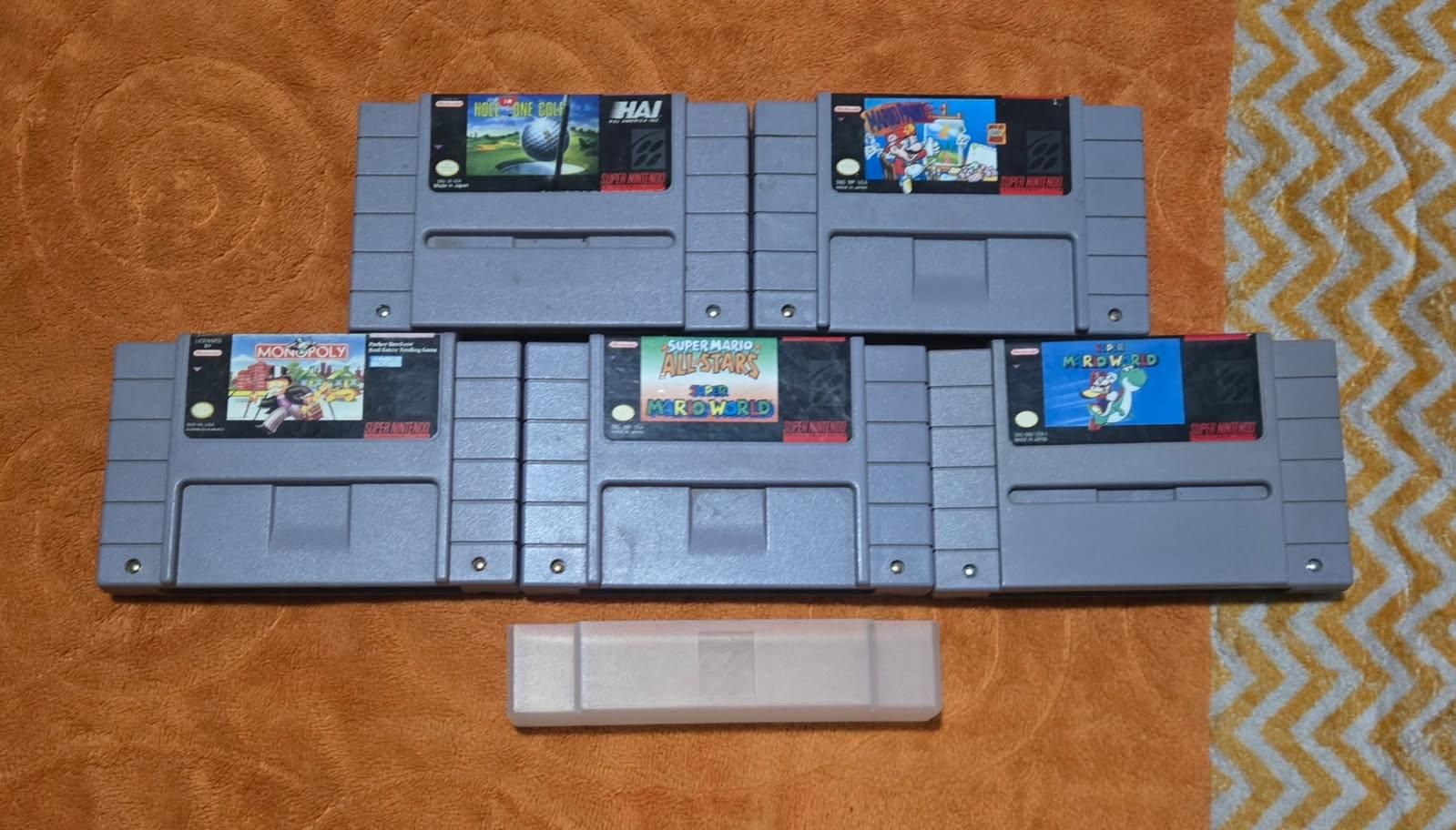 Nintendo sNes game bundle including Super Mario World! trades considered~