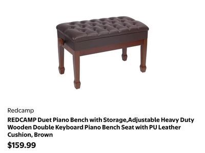 Piano bench with storage