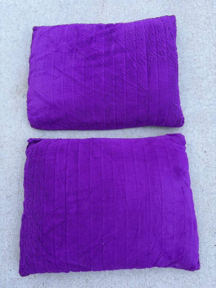 Fuzzy Purple Throw Pillows