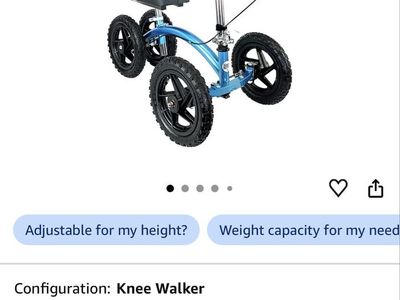 Knee Rover All-Terrain Knee Scooter Walker Crutches Alternative w/Basket Blue