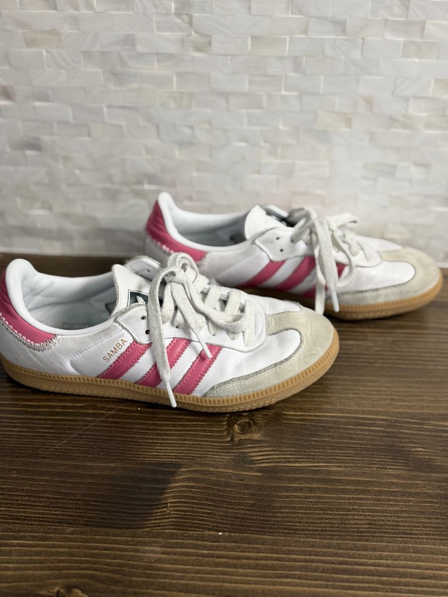 Adidas Samba OG White & Pink Sneakers 