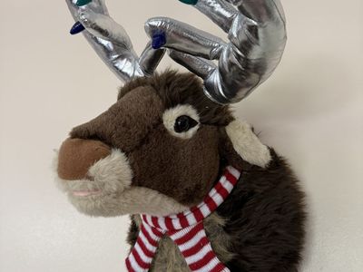 Rare Sound N Light animatronics large singing Christmas moose 22” tall