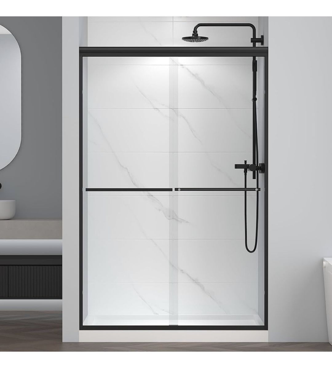 44-48" W x 72" H Semi-Frameless Bypass Sliding Shower Door
