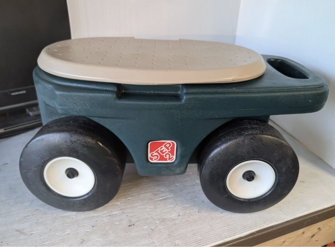 Step2 Rolling Garden Scooter and Storage Cart - Green & Tan