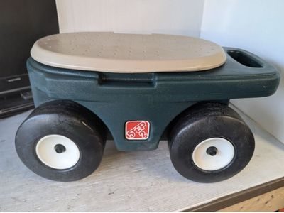 Step2 Rolling Garden Scooter and Storage Cart - Green & Tan