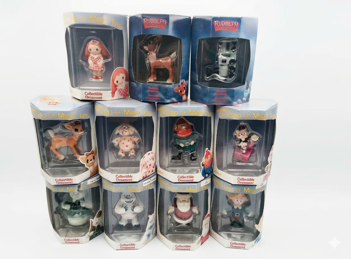 Vintage Rudolph and The Island of Misfit Toys Enesco Christmas Ornaments Lot of 11