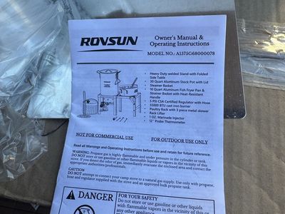 ROVSUN A1S7SCG8000078 Propane Fryer Kit - Heavy Duty Stand, 30QT Pot, Burner & Accessories