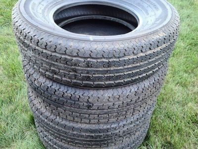 (4) Power King Towmax STR II ST225/75R15 Trailer Tires