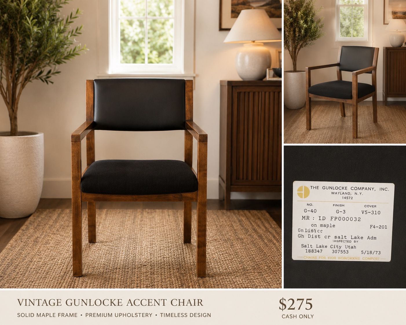 Vintage Gunlocke Accent Chair – 1973