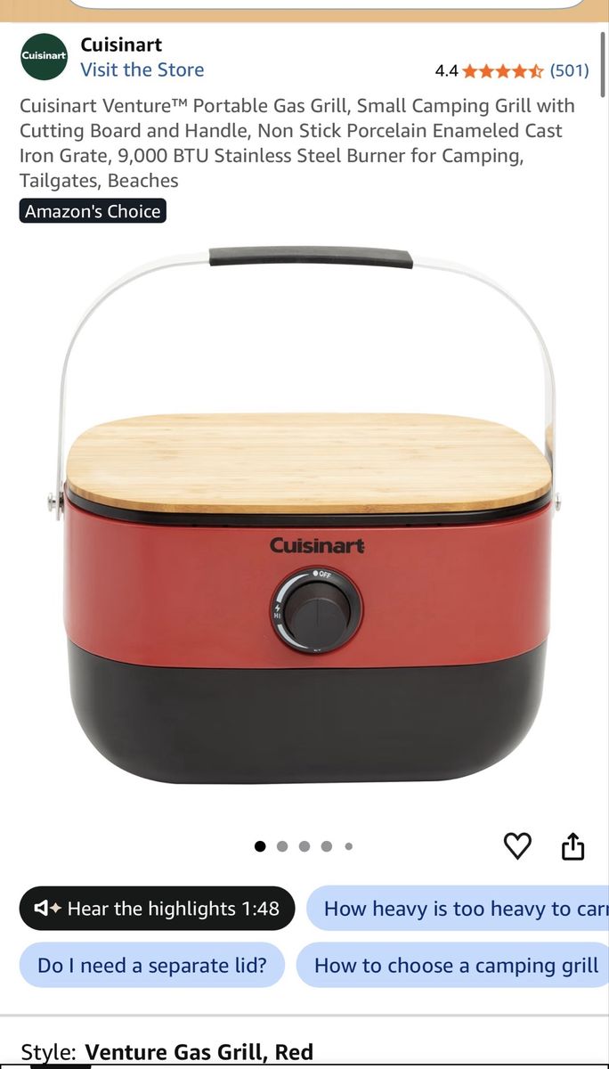 Cuisinart portable gas grill - NEW IN BOX