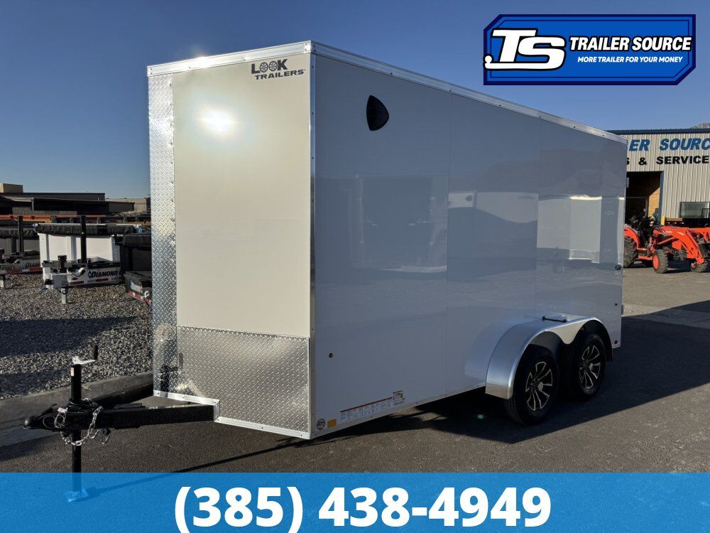 7x14 Look ST DLX Enclosed Cargo Trailer - 7'0" Interior - 7K GVWR - .080 PolyCor, Alloy Wheels, Barn Doors, Translucent Roof