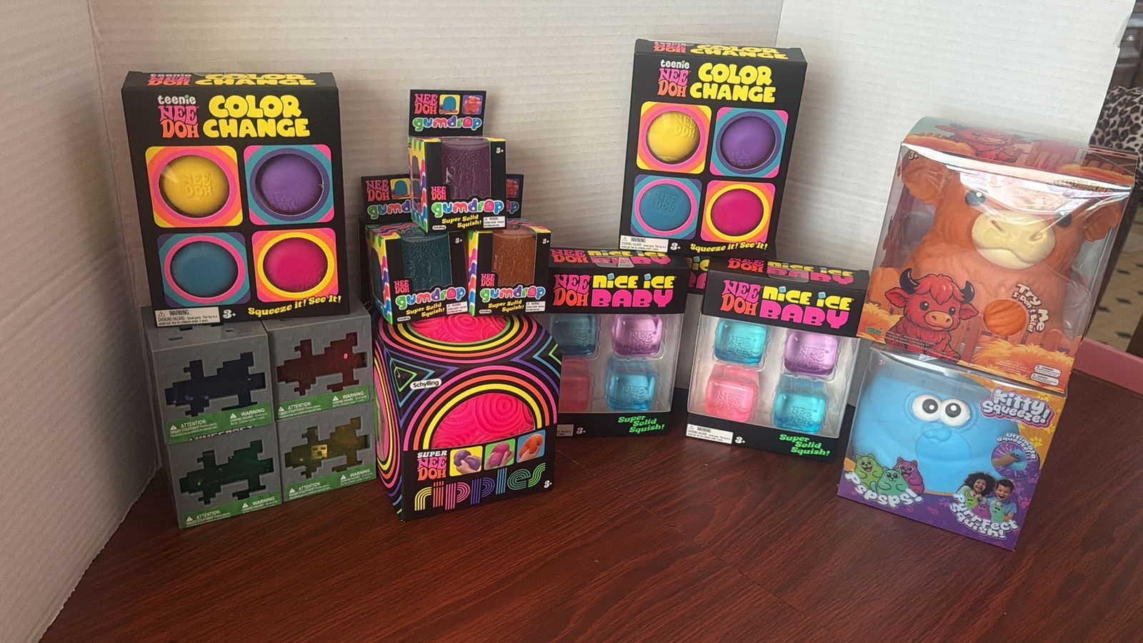 Assorted Schylling NeeDoh Fidget Toys Lot - Color Change, Gumdrop, Ripples, Nice Ice