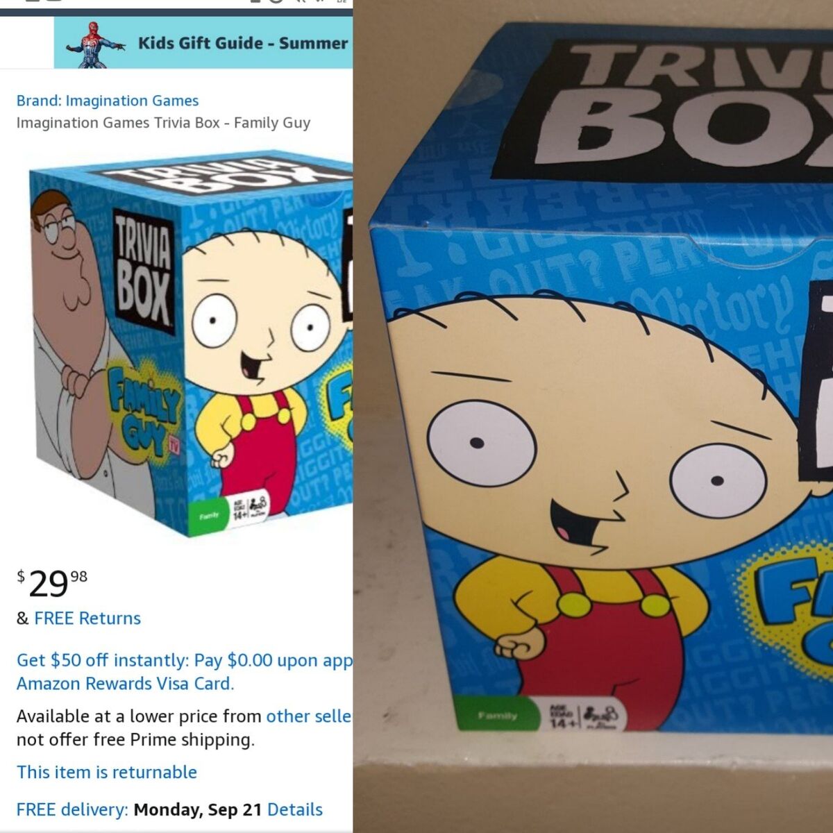 New Imagination Games Trivia Box - Family Guy