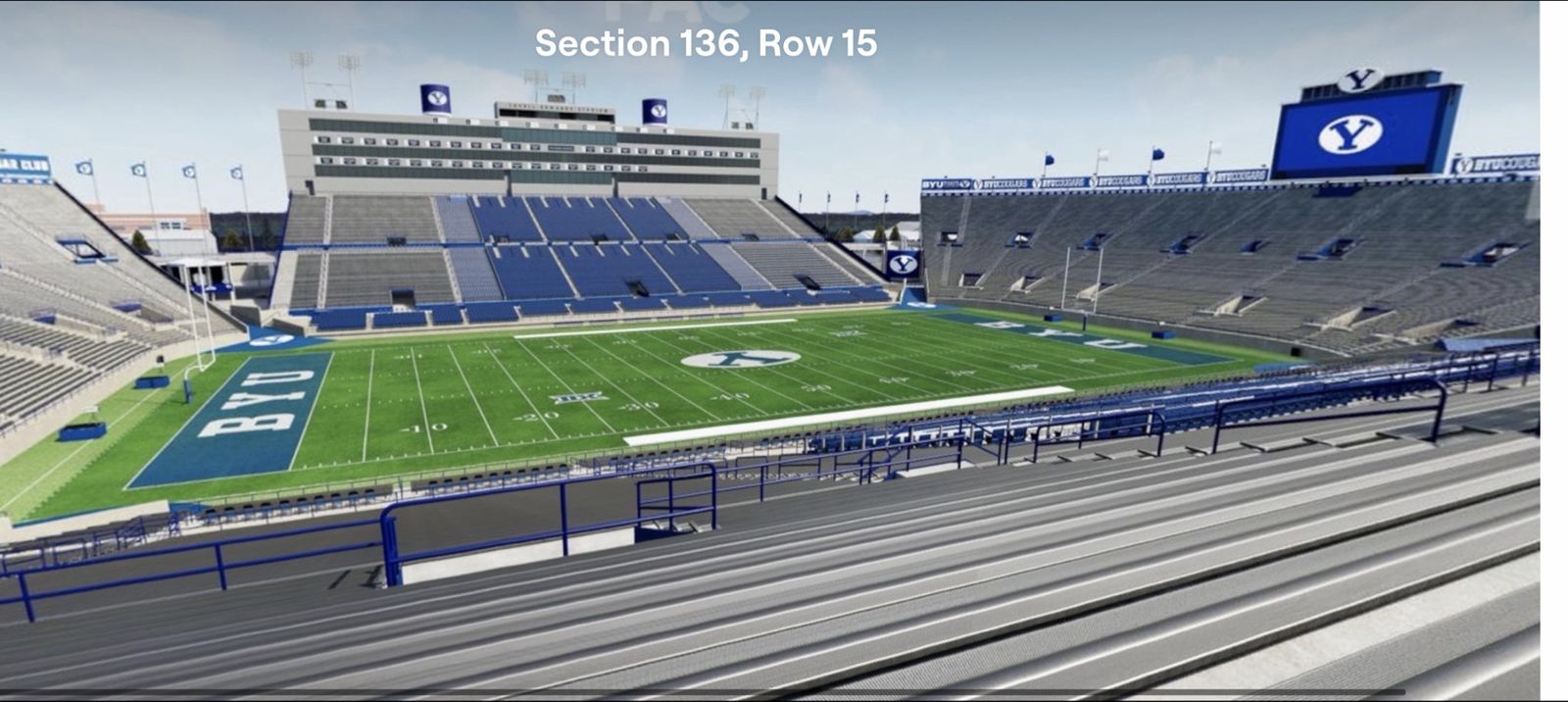 BYU vs ASU Football Tickets - Section 136, Row 15