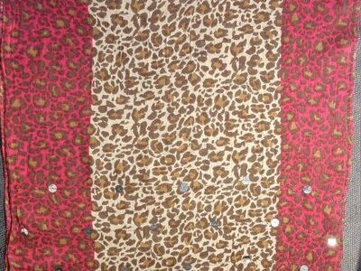 Animal Print Scarf With Sequins