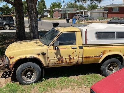 Vintage Toyota Pickup Truck - Heavily Rusted, Yellow, Project Vehicle