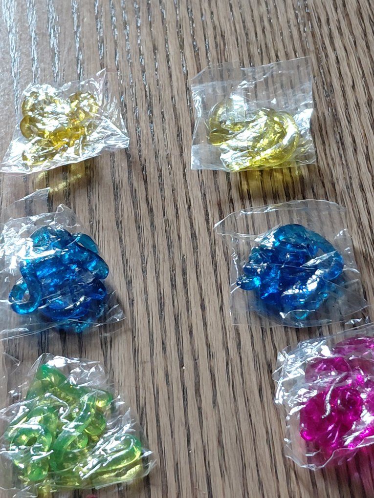Unbranded Assorted Color Small Plastic Sticky Hands - New, Unused, 6 Bags