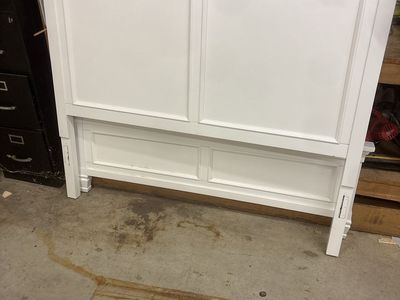 White Wooden Headboard with Paneled Design for a Full mattress
