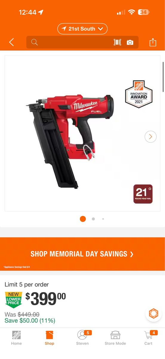 Milwaukee m18 21 degree nail gun framing