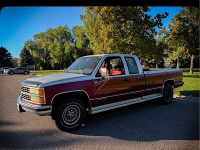 1992 Chevrolet K2500 Extended Cab Pickup Truck - Two-Tone Red/Silver