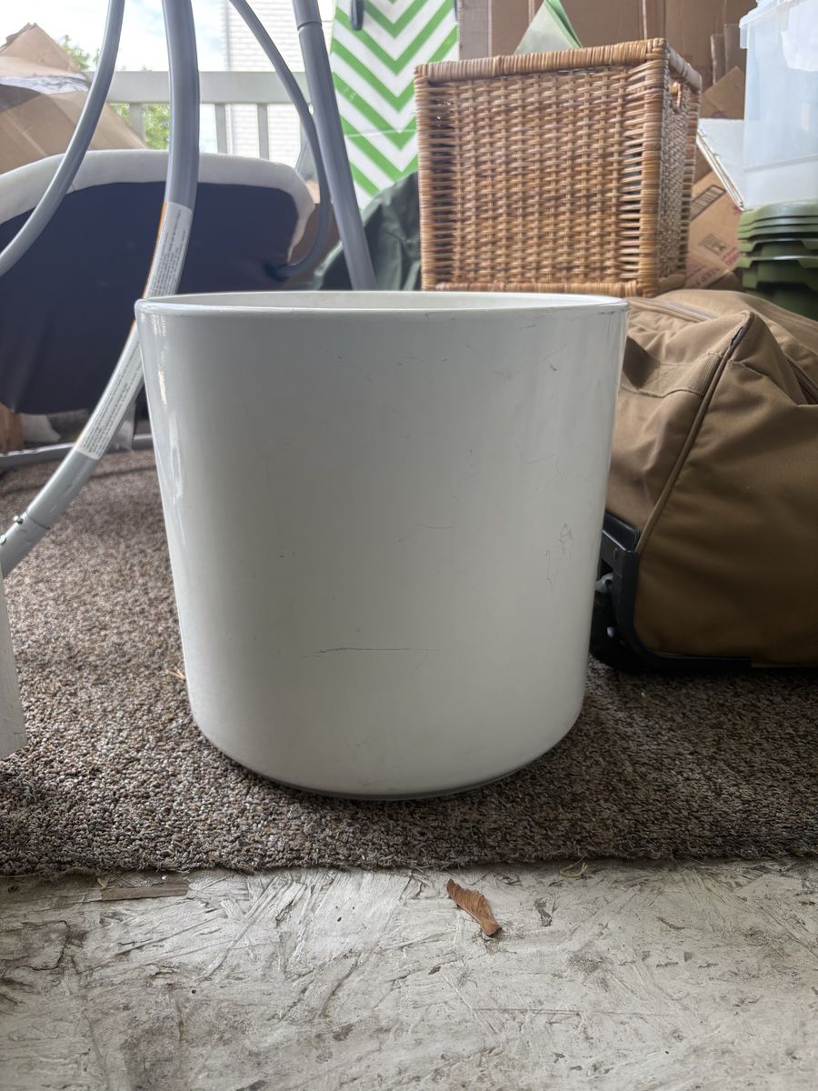 White Ceramic Planter Pots - Set of 2